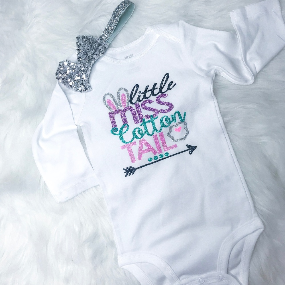 Little Miss Cottontail Easter Bodysuit Set